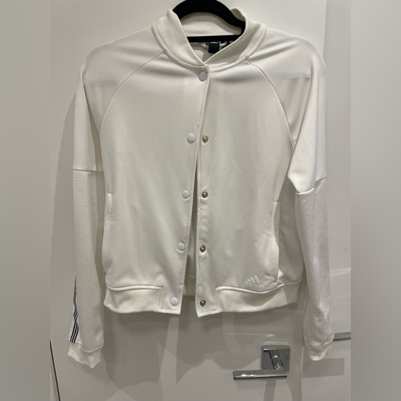 Classic all white Adidas track jacket - Picture 1 of 3
